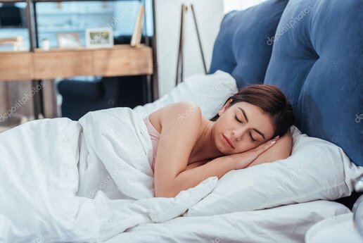 Illustration d’un dormeur paisible avec une lune stylisée