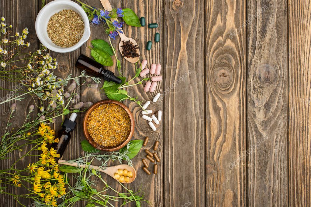 Assemblage de plantes médicinales soigneusement sélectionnées
